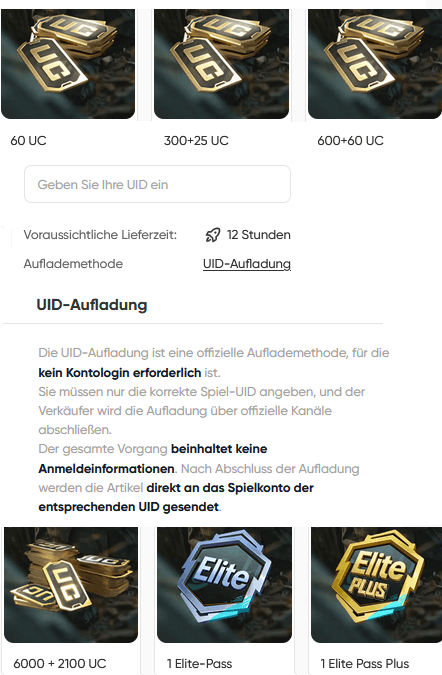 PUBG Mobile UID Aufladung